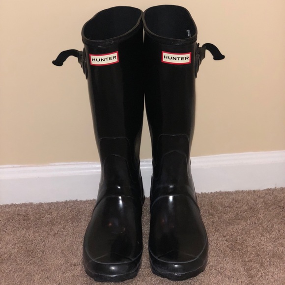 Hunter Shoes - Hunter Boots Black Original Tall Gloss Rain Boots